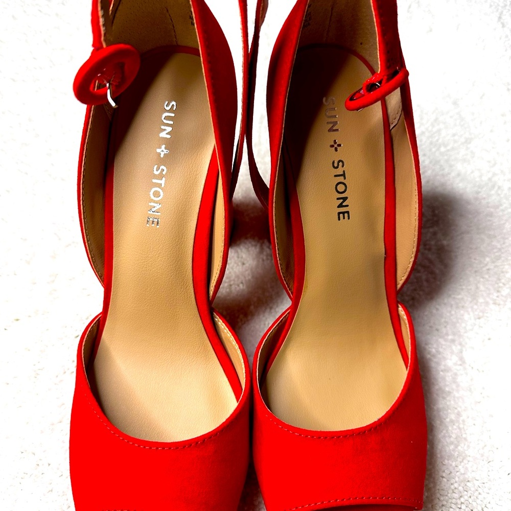 Sun + Stone red shoes